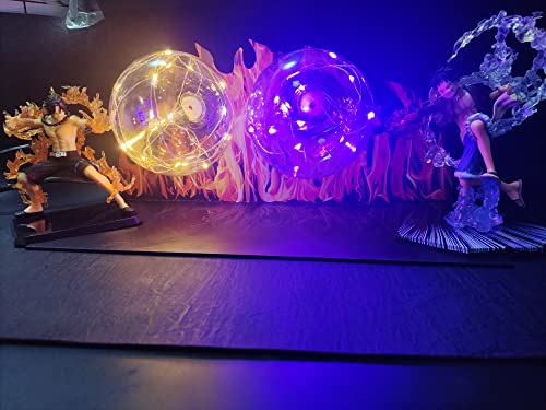 Anime de una pieza luz de noche decorativa lámpara de mesa de la habitación de los niños Figura Luffy 3D LED Luz de noche para niños fans del anime Monkey Luffy Zoro Sanji Ace (púrpura, Ace-Luffy)