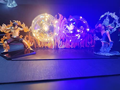 Anime de una pieza luz de noche decorativa lámpara de mesa de la habitación de los niños Figura Luffy 3D LED Luz de noche para niños fans del anime Monkey Luffy Zoro Sanji Ace (púrpura, Ace-Luffy)