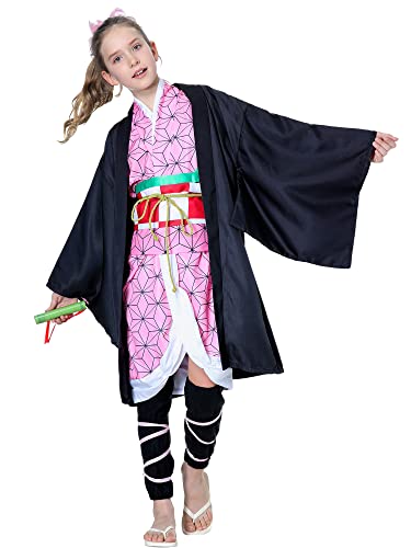 Antbutler Anime - Disfraz de mata de demonio para cosplay de Tanjirou Nezuko y Agatsuma Zenitsu para cosplay, disfraz de Halloween para niños y adultos (M)