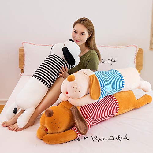 Anyinghh 50-130cm Perro Grande acostado de Peluche de Juguete Abrazo de Perro Almohada para Dormir Almohada Larga muñeca muñeca Regalo para niños y niñas 50 cm C