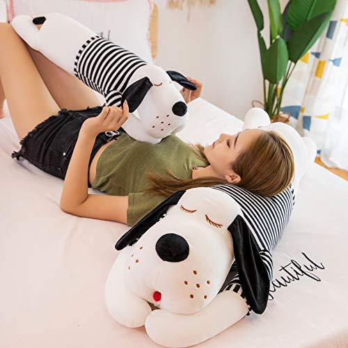 Anyinghh 50-130cm Perro Grande acostado de Peluche de Juguete Abrazo de Perro Almohada para Dormir Almohada Larga muñeca muñeca Regalo para niños y niñas 50 cm C