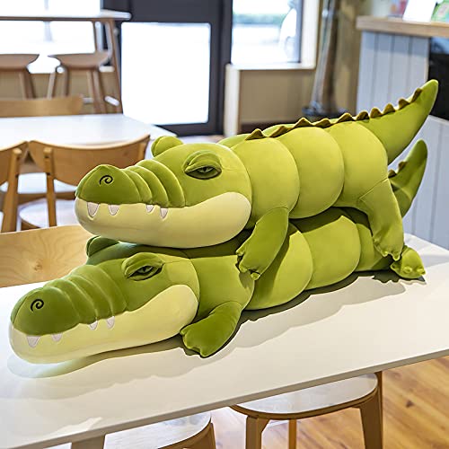 Anyinghh 80/100/120 cm Grande Divertido Lindo cocodrilo Dinosaurio de Peluche de Juguete muñeca niña Cama Almohada para Dormir muñeca Super Suave 120 cm Lago Azul