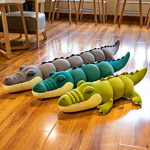 Anyinghh 80/100/120 cm Grande Divertido Lindo cocodrilo Dinosaurio de Peluche de Juguete muñeca niña Cama Almohada para Dormir muñeca Super Suave 120 cm Lago Azul