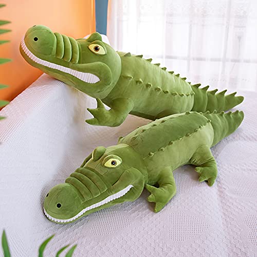 Anyinghh 80/100/125 cm Grande y Lindo cocodrilo muñeca de Peluche de Juguete Que te acompañe a Dormir con Almohada Tira Larga Almohada Cama muñeca de Gran tamaño muñeca niña 100 cm Verde