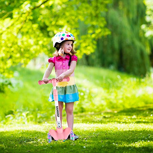 AOODIL Patinete de 3 Ruedas, patinetes para niños de 4 Niveles, Alturas Ajustables con función de música, Patinete para niños pequeños Plegable con un botón y 3 Ruedas LED para Edades de 2 a 12 años