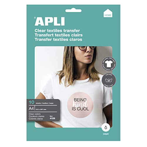 APLI 4128 - Papel Transfer Ropa Blanca 10 Hojas