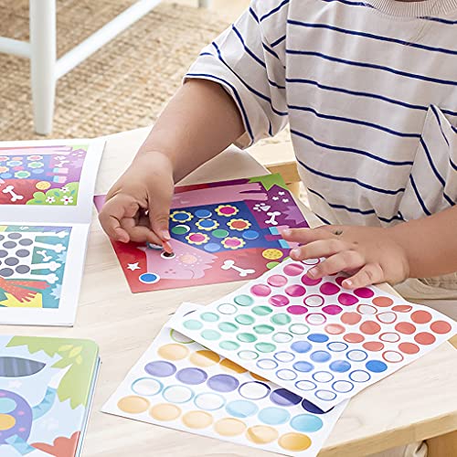 APLI Kids 18814 - Juego de gomets multicolores en caja metálica modelo PERROS - Juego de pegatinas para completar las ilustraciones