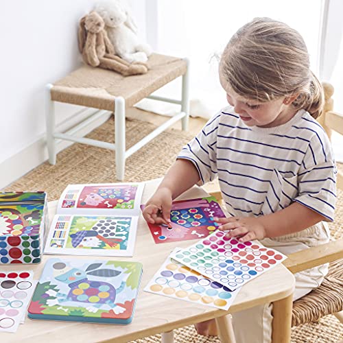 APLI Kids 18814 - Juego de gomets multicolores en caja metálica modelo PERROS - Juego de pegatinas para completar las ilustraciones