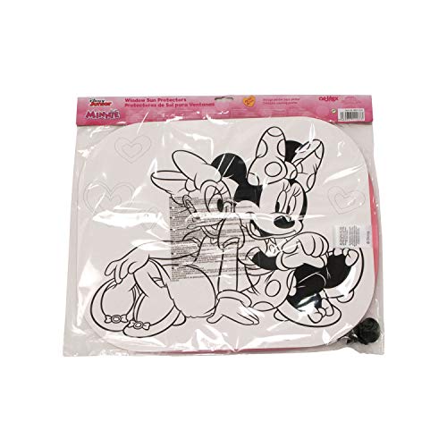 ARDITEX WD11537 Protectores De Sol para Ventanas - 2 Unidades - Incluye póster para Pintar de Disney-Minnie