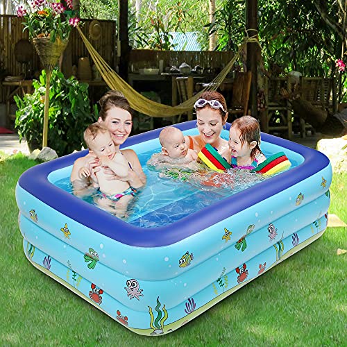 ARNTY Piscinas Desmontables, Piscina Hinchable,Piscina Rectangular, 262x175x60cm Grande Piscina Infantil Piscina Duradera para Niños, Adultos, Familias, Parque Acuatico