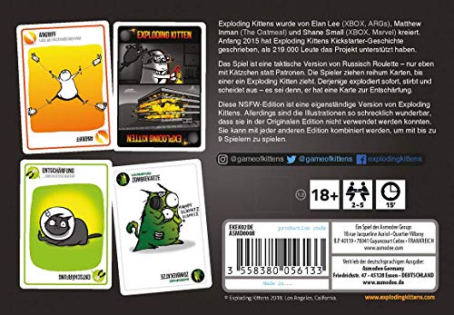 Asmodee Exploding Kittens - NSFW Edition, Juego básico de Fiesta, Juego de Cartas, alemán