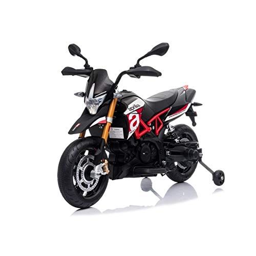 ATAA Aprilia Dorsoduro 12v Moto eléctrica Infantil Increíble Moto eléctrica para niños y niñas, con Dos Motores de 12v