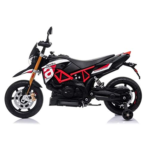 ATAA Aprilia Dorsoduro 12v Moto eléctrica Infantil Increíble Moto eléctrica para niños y niñas, con Dos Motores de 12v