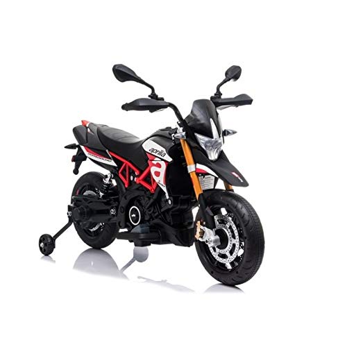 ATAA Aprilia Dorsoduro 12v Moto eléctrica Infantil Increíble Moto eléctrica para niños y niñas, con Dos Motores de 12v