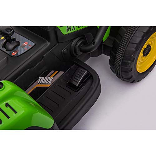 ATAA Tractor Ceres con Remolque - Verde - Coche eléctrico para niños Tractor con batería de 12v Remolque y Mando para Padres