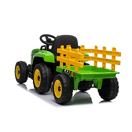 ATAA Tractor Ceres con Remolque - Verde - Coche eléctrico para niños Tractor con batería de 12v Remolque y Mando para Padres