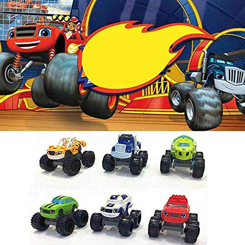 ATIN 6X Blaze und die Monster Toy Machines Fahrzeuge Racer Cars Trucks para Kinder Set