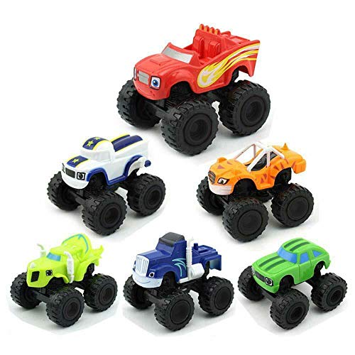 ATIN 6X Blaze und die Monster Toy Machines Fahrzeuge Racer Cars Trucks para Kinder Set