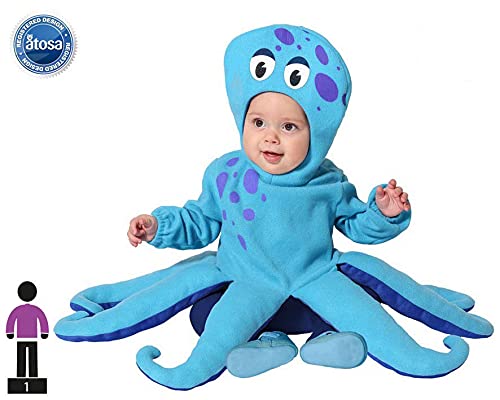 Atosa Disfraz Pulpo Unisex Bebé Azul 12 a 24 meses