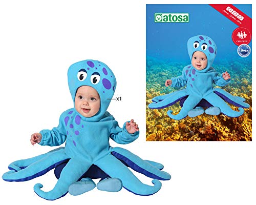 Atosa Disfraz Pulpo Unisex Bebé Azul 12 a 24 meses