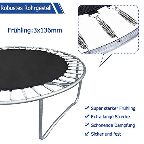 Aufun Trampolín Exterior Ø 305cm trampolín de jardín Completo con Red de Seguridad, Escalera, Cubierta de Borde y Accesorios