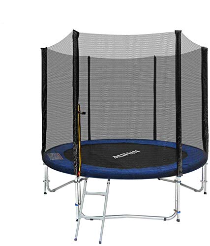 Aufun Trampolín Exterior Ø 305cm trampolín de jardín Completo con Red de Seguridad, Escalera, Cubierta de Borde y Accesorios