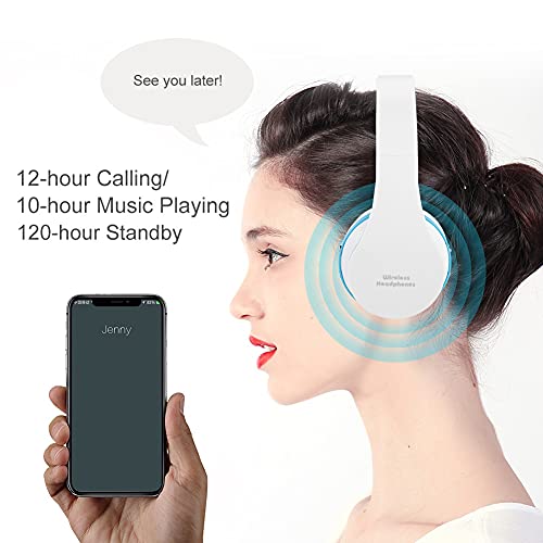 Auriculares 3.0, Auriculares para Juegos, Auriculares Inalámbricos, Barra de Internet para el Hogar(Blanco Azul)