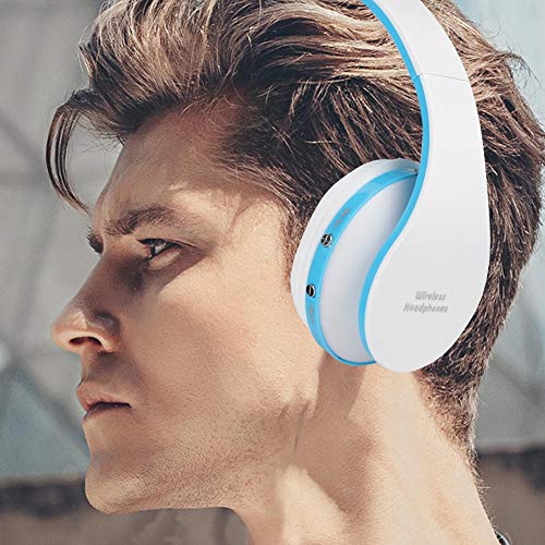 Auriculares 3.0, Auriculares para Juegos, Auriculares Inalámbricos, Barra de Internet para el Hogar(Blanco Azul)