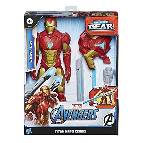 Avengers Figura Titan con Accesorios Iron Man (Hasbro E73805L0) + Guantelete Electrónico (Hasbro, E95085L0)