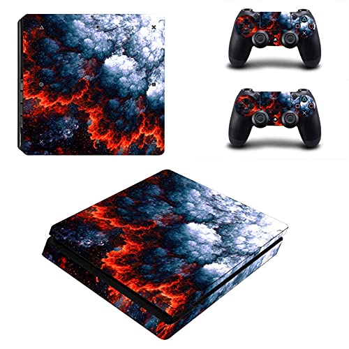 AXDNH Pegatina para PS4 Slim Etiqueta Engomada De La Piel Calcomanía De Vinilo para Playstation 4 Slim Console + PS4 Slim Controller Skin Protective Film, Accesorios para Gamepad De PS4,4406