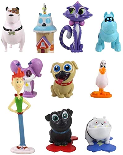 Baaeedy 12pc Set 0 5cm-8cm Puppy Dog ​​Buddies Bingo Rolly Bob Dog & Friends mops Puppy PVC Figure Collector Model Toys