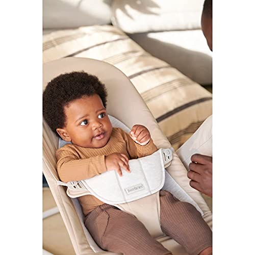 BabyBjörn Hamaca Balance Soft, Bastidor Gris Claro, Algodón/Jersey, Beige/Gris