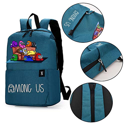 BAIBEI Mochila Entre Nosotros, Mochila Escolar para Que Los Niños Y Niñas Vayan A La Escuela Y Salgan A Usar, Azul