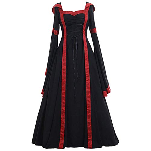 Baiomawzh Vestido medieval para mujer, renacentista, gótico, retro, Celtic, para fiestas, cosplay, vestido de princesa, de manga larga, para bailes, Halloween, tallas S-3XL