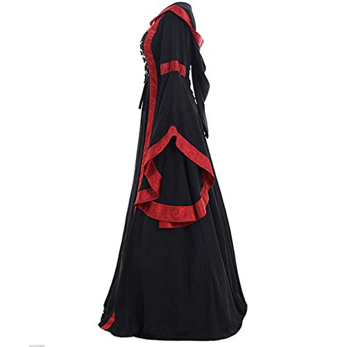 Baiomawzh Vestido medieval para mujer, renacentista, gótico, retro, Celtic, para fiestas, cosplay, vestido de princesa, de manga larga, para bailes, Halloween, tallas S-3XL