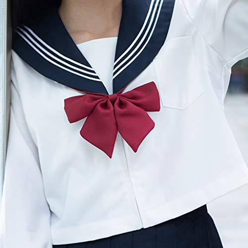 Baipin Uniforme Escolar de Japón Traje de Marinero Disfraz de Colegiala Japonesa, Top de Manga Corta + Falda (S)