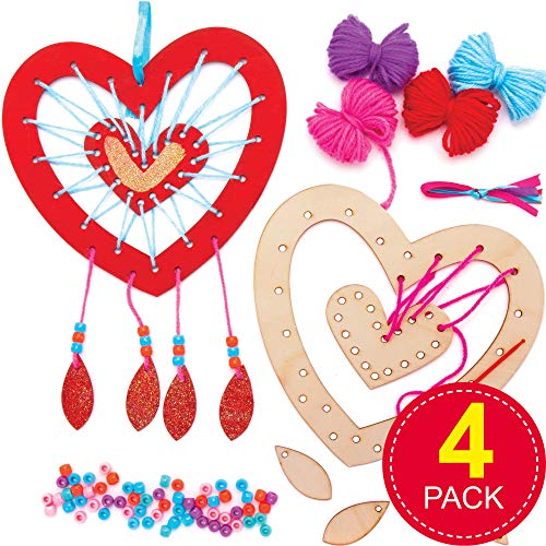 Baker Ross Kits Atrapasueños de Madera Corazones Construye tu propio Atrapasueño Pack de 4