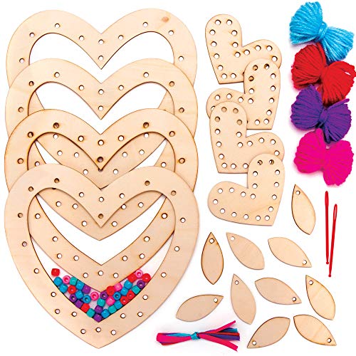 Baker Ross Kits Atrapasueños de Madera Corazones Construye tu propio Atrapasueño Pack de 4