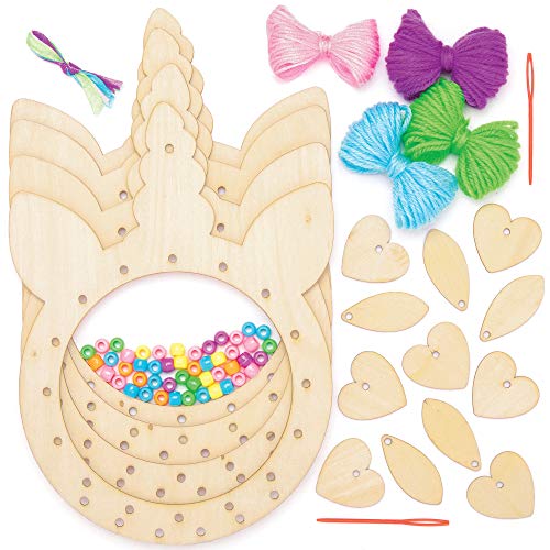 Baker Ross Kits Atrapasueños de Madera Unicornio (paquete de 4) para proyectos de arte y manualidades para niños, surtidos