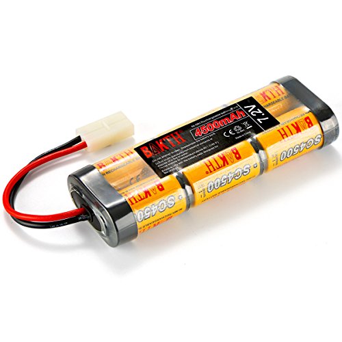 BAKTH 4500mAh 7.2V NiMH RC Paquete de Carreras de baterías para Modelos de Coches, Aviones, Robots (Juguetes), batería de Alto Rendimiento RC + Posavasos como Regalo