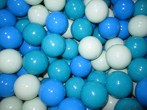 Bällebad24 - 200 bolas para piscina de bolas, mezcla de azul, verde y turquesa, calidad de juego, certificado TÜV y certificado 2019.