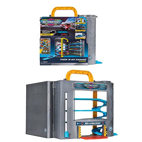 Bandai MicroMachines Park N Go-Garage Portátil y Un Vehículo Exclusivo Incluido Univers de Almacenamiento y Juego Machines-JW0041, JW0041