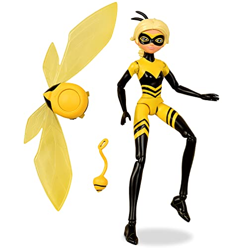 Bandai MiraculousMini Queen Bee-Muñeca 12 cm articulada y Sus Accesorios - Figurina de superhéroe P50405 y P50405