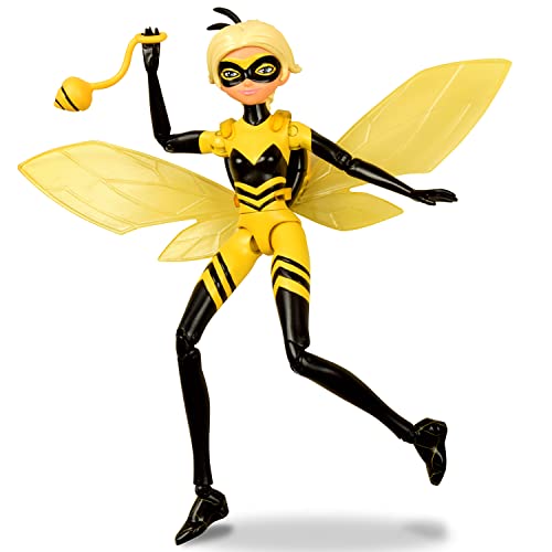 Bandai MiraculousMini Queen Bee-Muñeca 12 cm articulada y Sus Accesorios - Figurina de superhéroe P50405 y P50405