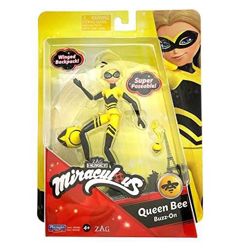 Bandai MiraculousMini Queen Bee-Muñeca 12 cm articulada y Sus Accesorios - Figurina de superhéroe P50405 y P50405