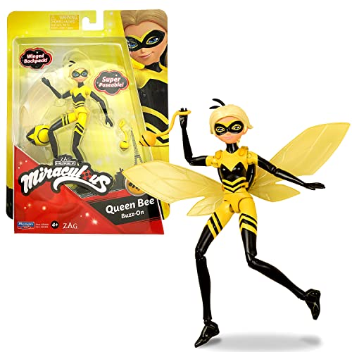 Bandai MiraculousMini Queen Bee-Muñeca 12 cm articulada y Sus Accesorios - Figurina de superhéroe P50405 y P50405