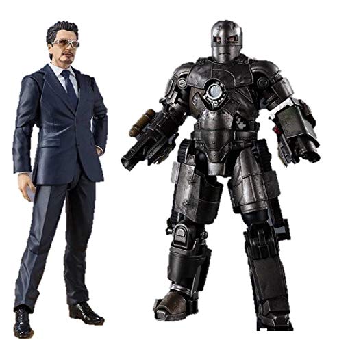 Bandai Spirits S.H.Figuarts Iron Man Mark 1 Mk-1 & Tony Stark Birth of Iron Man Edition Juego de 2 figuras de acción