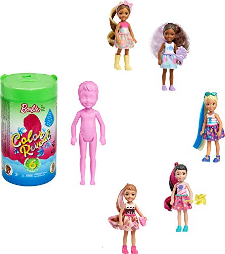 Barbie Reveal Muñeca Chelsea que revela sus colores con agua, incluye ropa y accesorios (Mattel GPD41) , color/modelo surtido