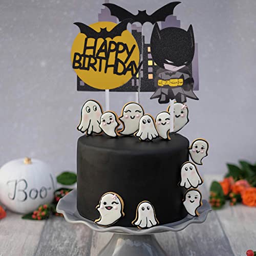 Batman Decoraciones de la Torta, Batman Cupcake Toppers, Topper de Tarta Decoración, Batman Decoración para cumpleaños Fiesta, para Niños Ducha de Bebé Fiesta de Cumpleaños DIY Decoración Suministros