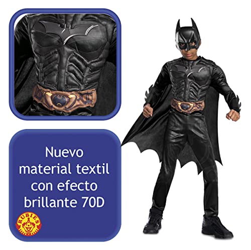 Batman- Disfraz infantil black line, talla T M 5-6 años (Rubie's 702362-M)